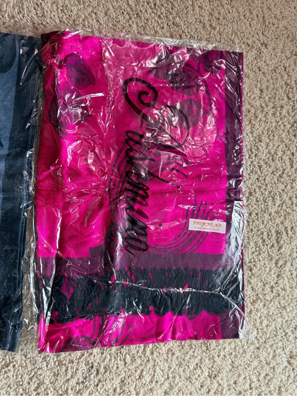 Lot of 3 NWT Pashmina Silk Blend Floral Fringe Scarves Assorted Colors